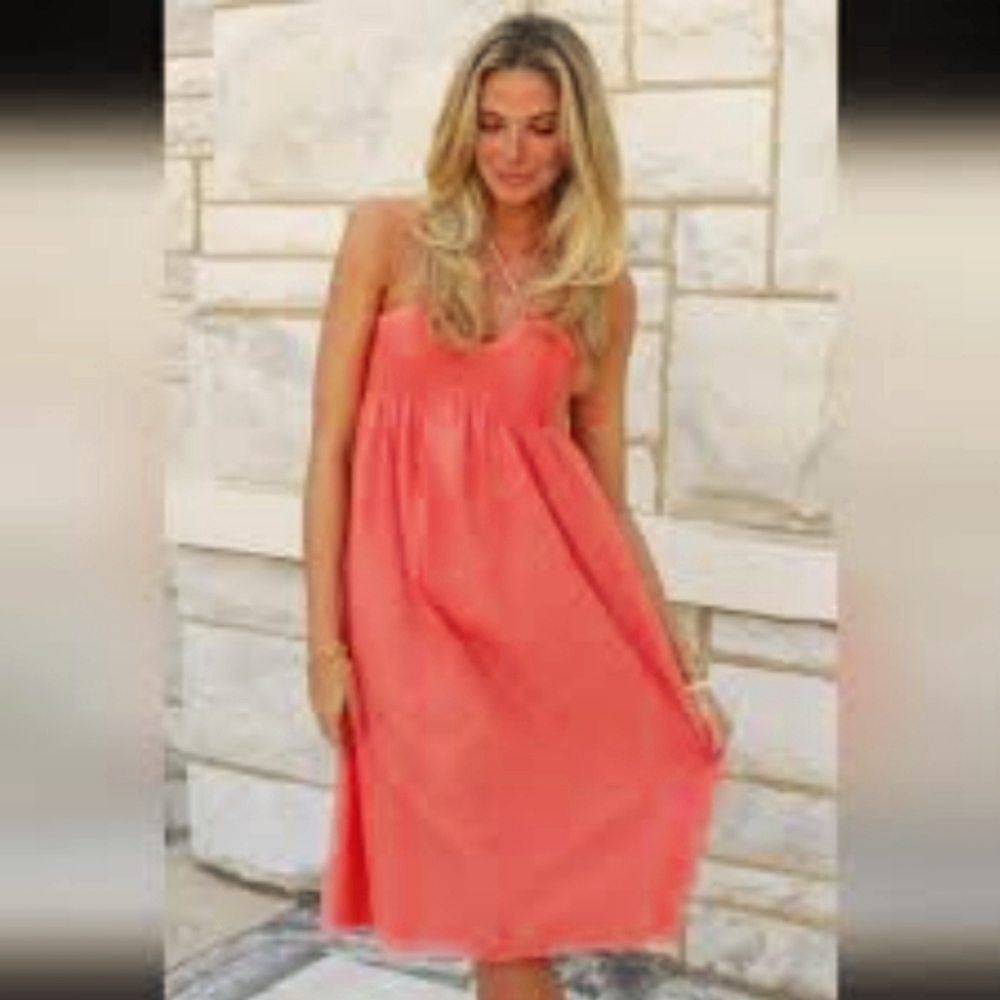 NWT Coral Cotton Eyelet Midi Dress M